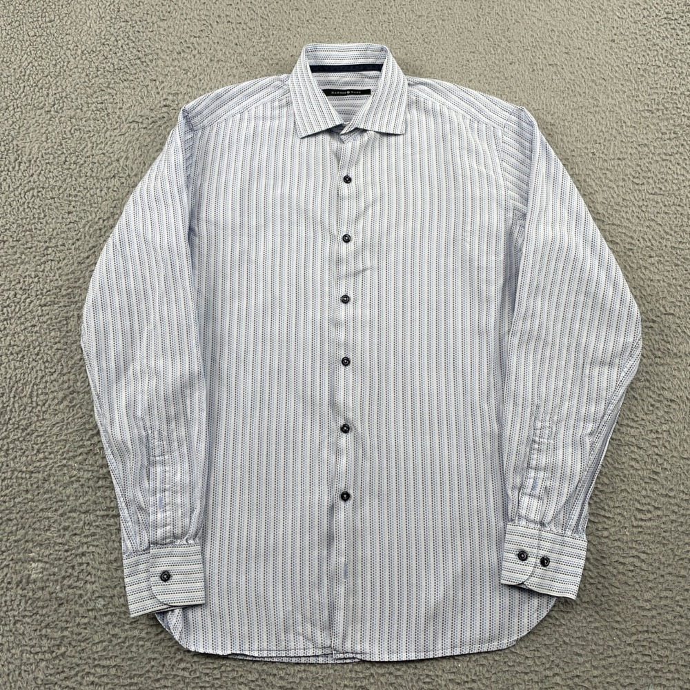 Hammer Made Men's White Patterned Dress Shirt - Picture 2 of 9